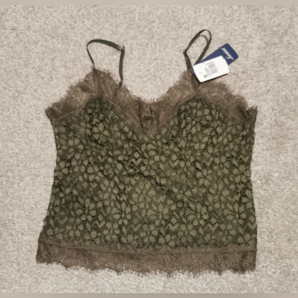 NWT Leonisa green lace cami bralette bra top size Medium - Picture 1 of 6